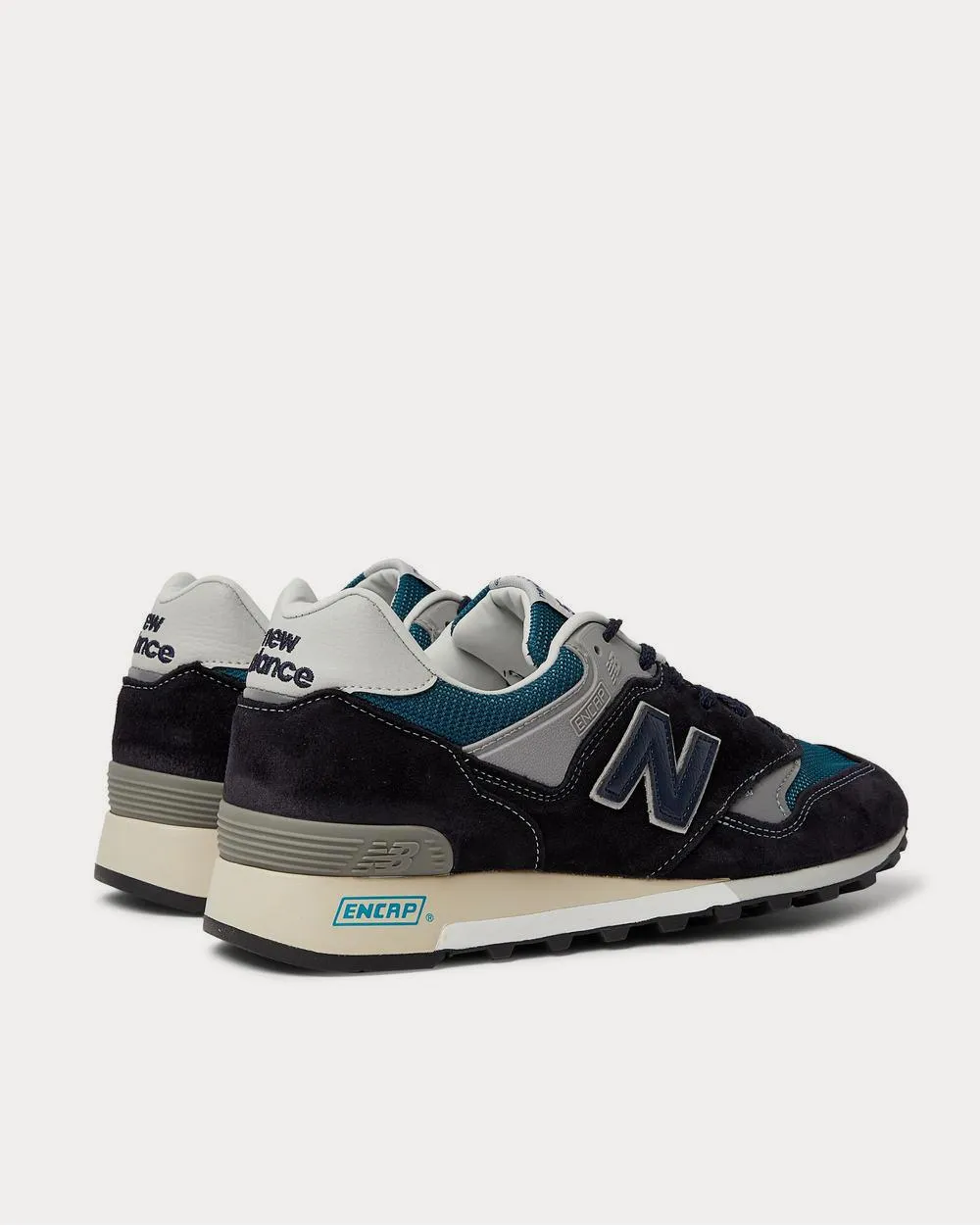 577 Suede, Rubber, Mesh and Leather  Blue low top sneakers