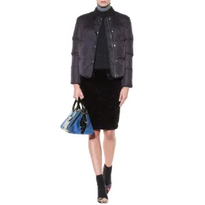 ACNE Faux Fur Black Pencil Skirt, SIZE 36, USA 6