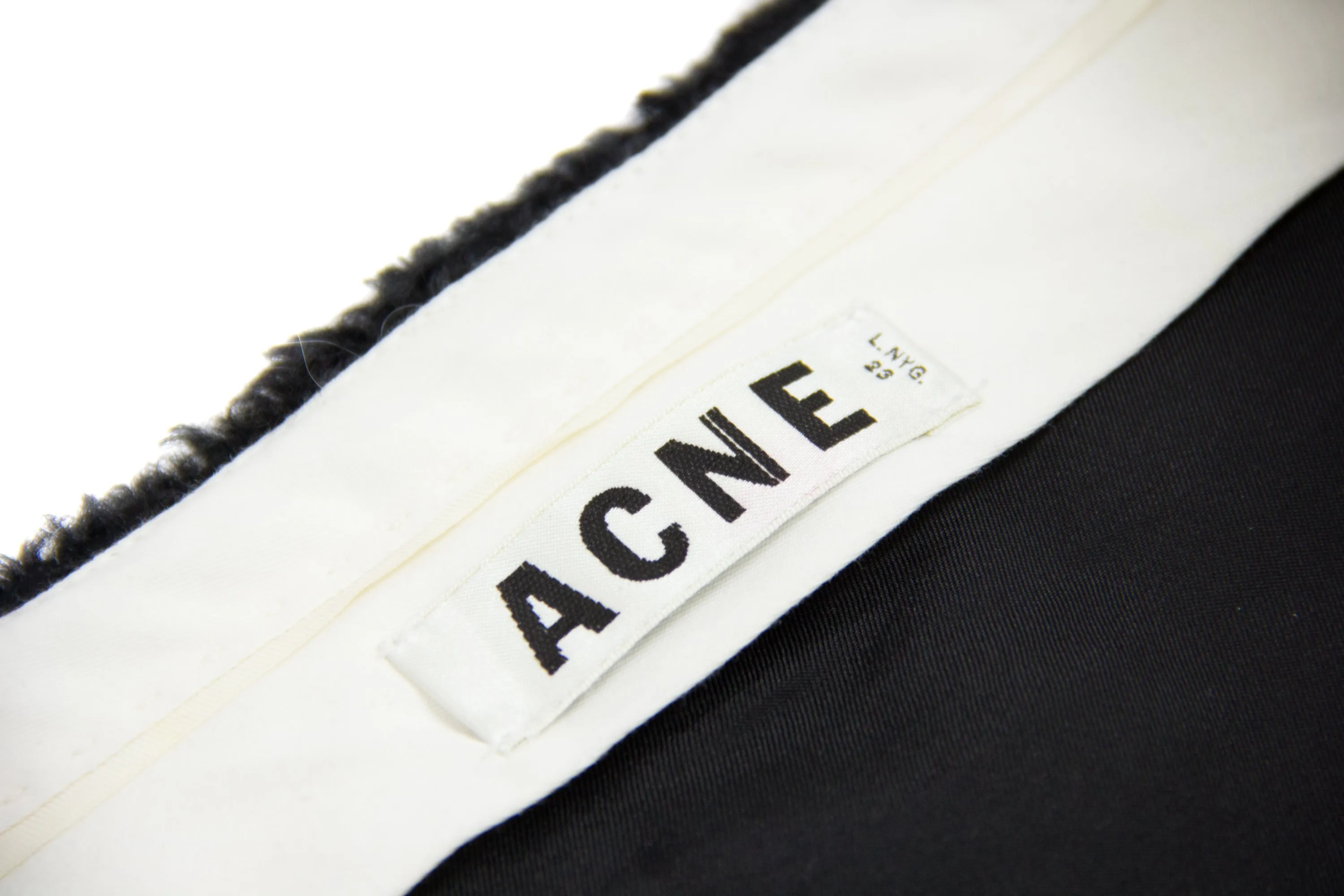 ACNE Faux Fur Black Pencil Skirt, SIZE 36, USA 6