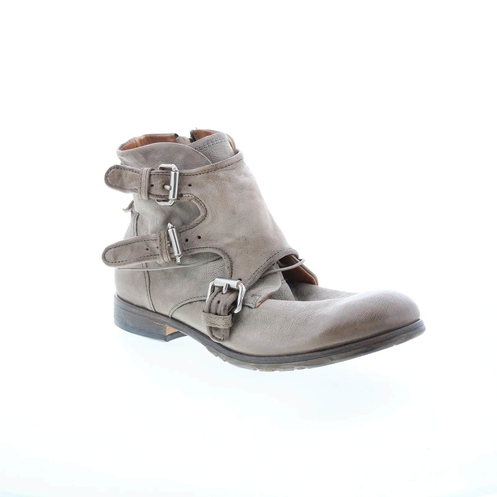 A.S. 98 Copper Mens Gray Leather Zipper Casual Dress Boots