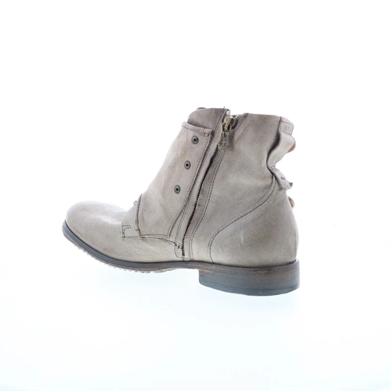 A.S. 98 Copper Mens Gray Leather Zipper Casual Dress Boots