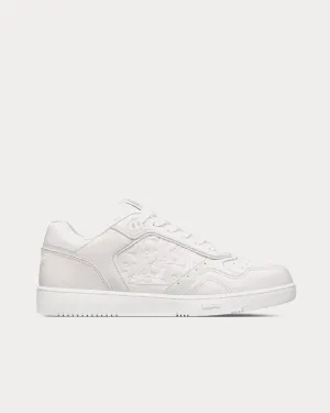 B27 White Grained Calfskin and White Dior Gravity Leather Low Top Sneakers