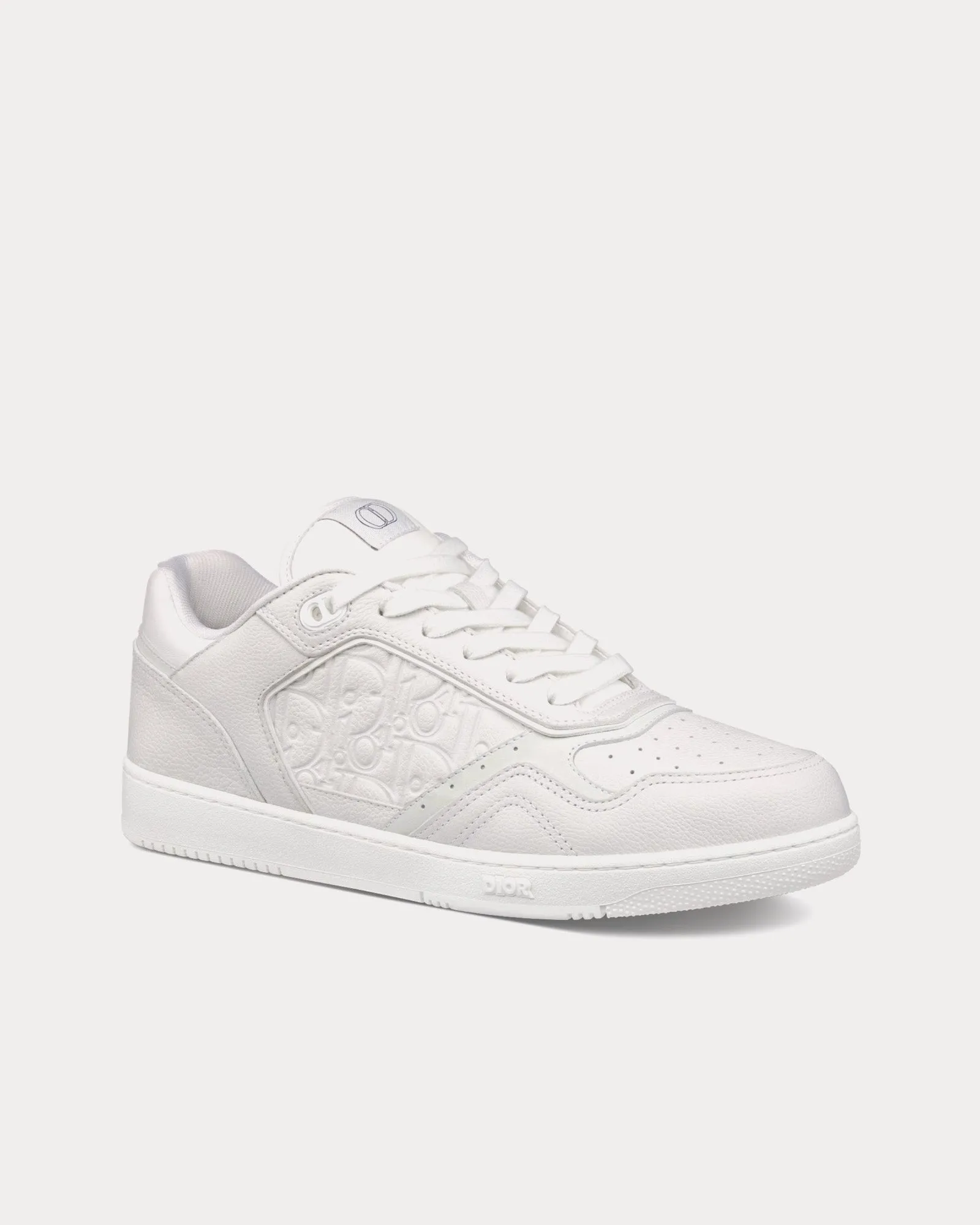 B27 White Grained Calfskin and White Dior Gravity Leather Low Top Sneakers