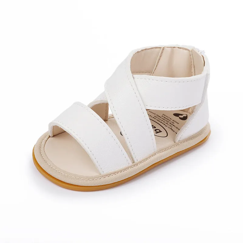 Breathable Rubber Sole Back Zipper Unisex Sandals