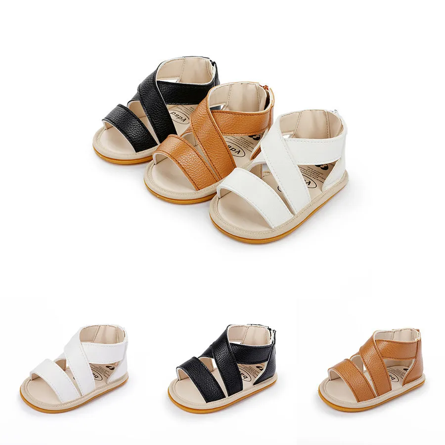 Breathable Rubber Sole Back Zipper Unisex Sandals