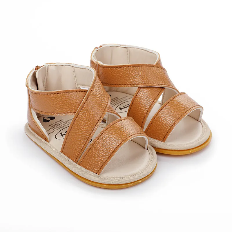 Breathable Rubber Sole Back Zipper Unisex Sandals