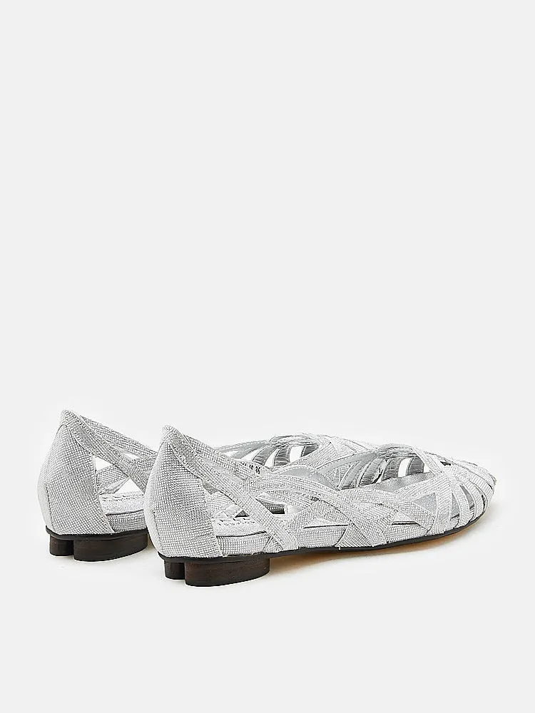 Celina Glitter Weaved Flats