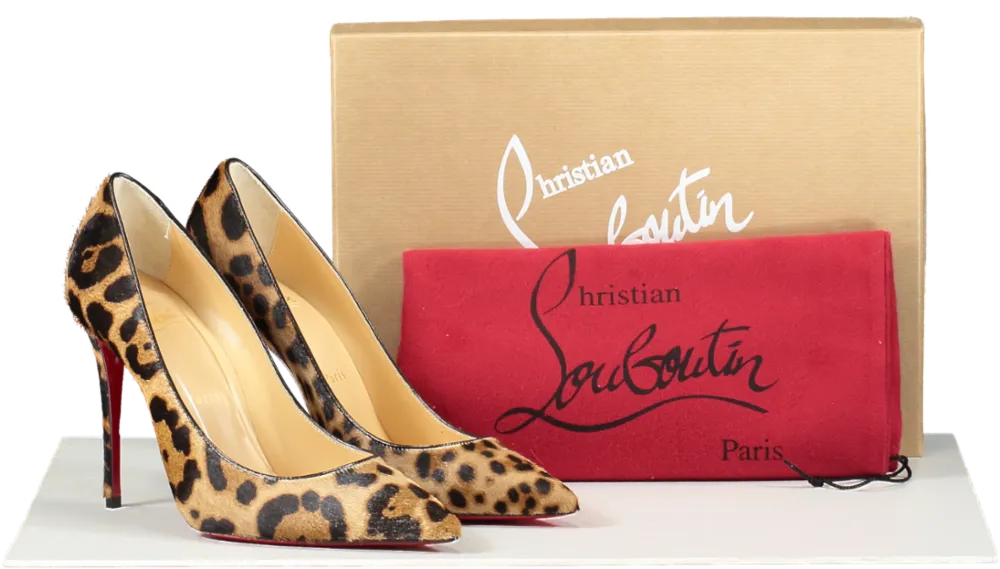 Christian Louboutin Kate 100 Leopard-print Pony Hair Pumps UK 3.5 EU 36.5 
