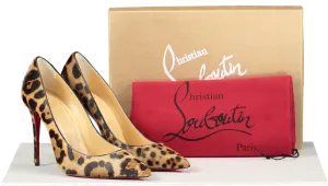 Christian Louboutin Kate 100 Leopard-print Pony Hair Pumps UK 3.5 EU 36.5 