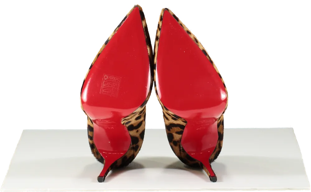 Christian Louboutin Kate 100 Leopard-print Pony Hair Pumps UK 3.5 EU 36.5 
