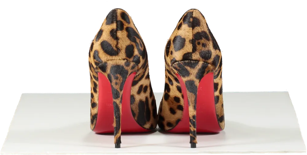 Christian Louboutin Kate 100 Leopard-print Pony Hair Pumps UK 3.5 EU 36.5 