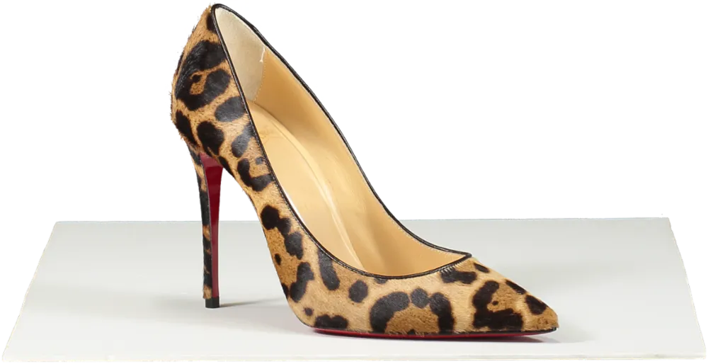 Christian Louboutin Kate 100 Leopard-print Pony Hair Pumps UK 3.5 EU 36.5 