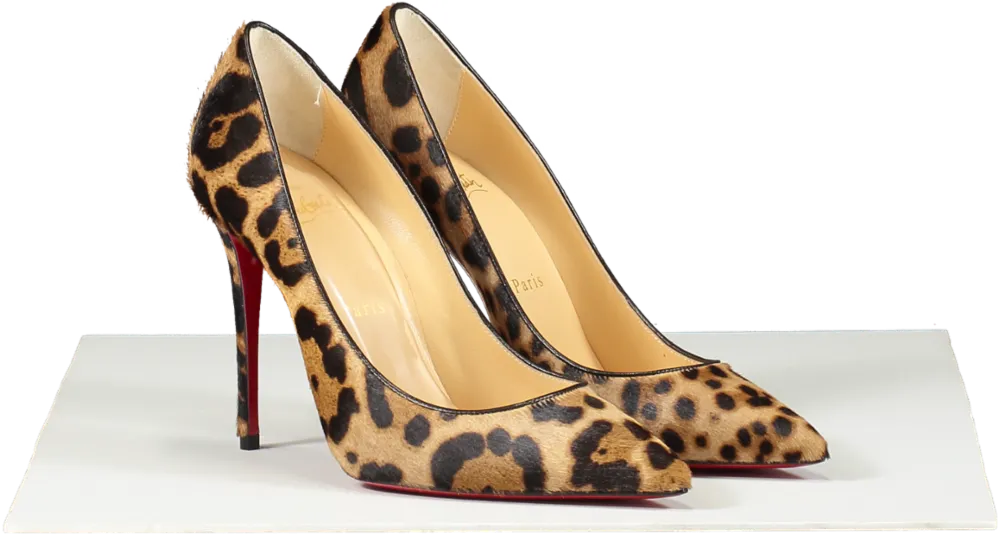 Christian Louboutin Kate 100 Leopard-print Pony Hair Pumps UK 3.5 EU 36.5 