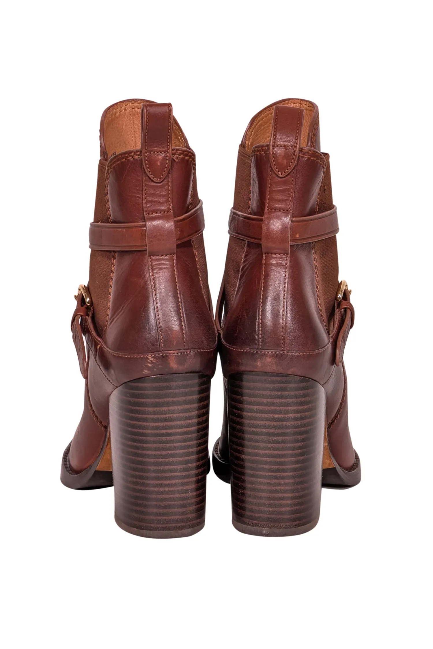 Coach - Cognac Brown Leather Short Boots Sz 8.5