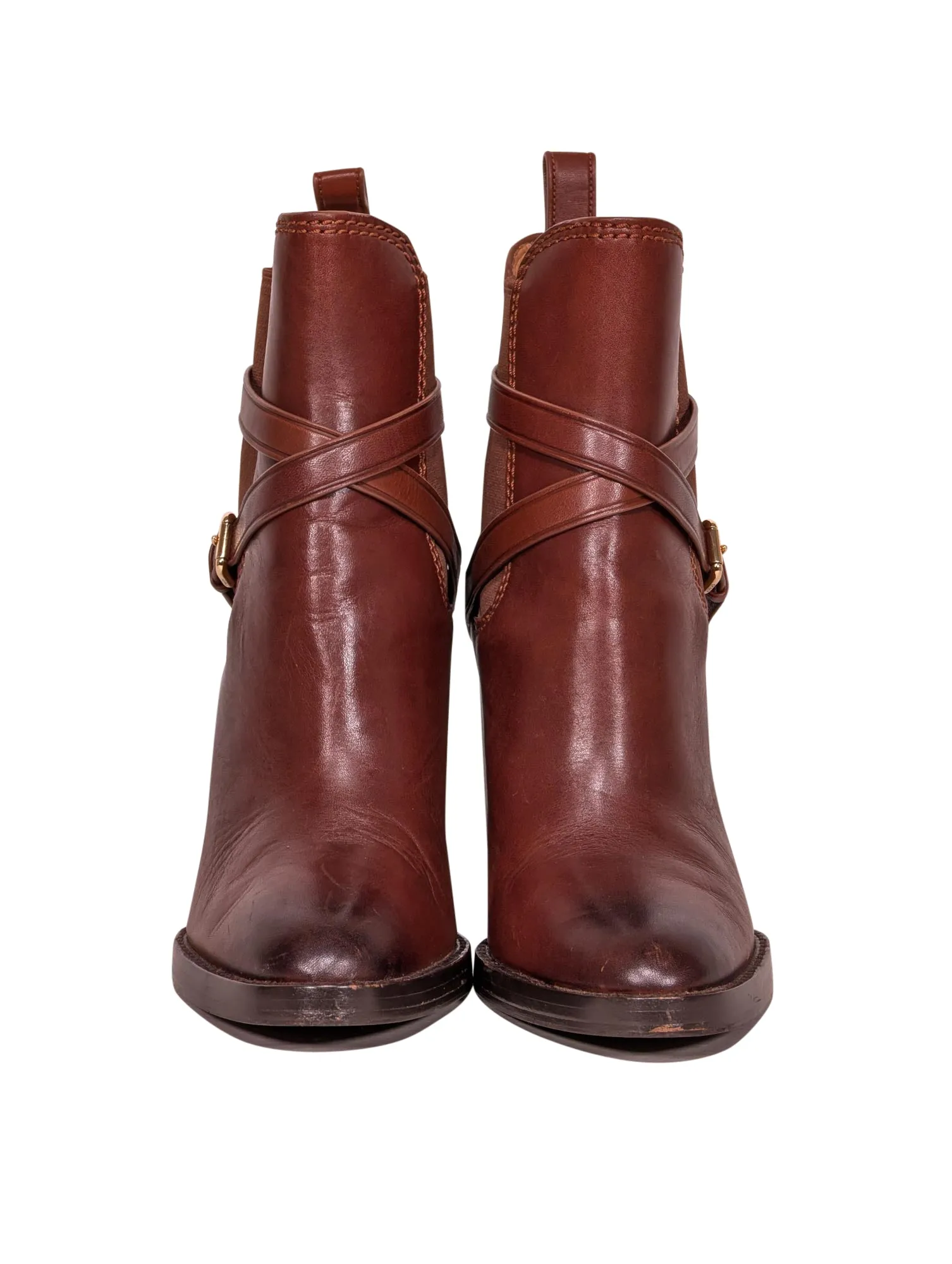 Coach - Cognac Brown Leather Short Boots Sz 8.5