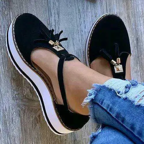 Comfy Breathable Closed Toe Platform Sandals