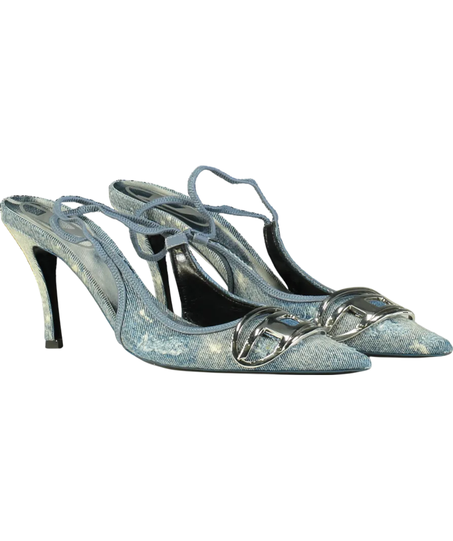 Diesel Blue D-venus-slingback Pumps UK 7 EU 40 