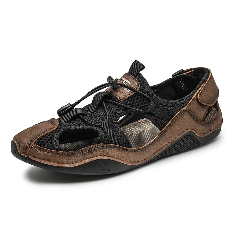 Fashion Outdoor Non-slip Leather Sandals for Men / Male Breathable Casual Shoes