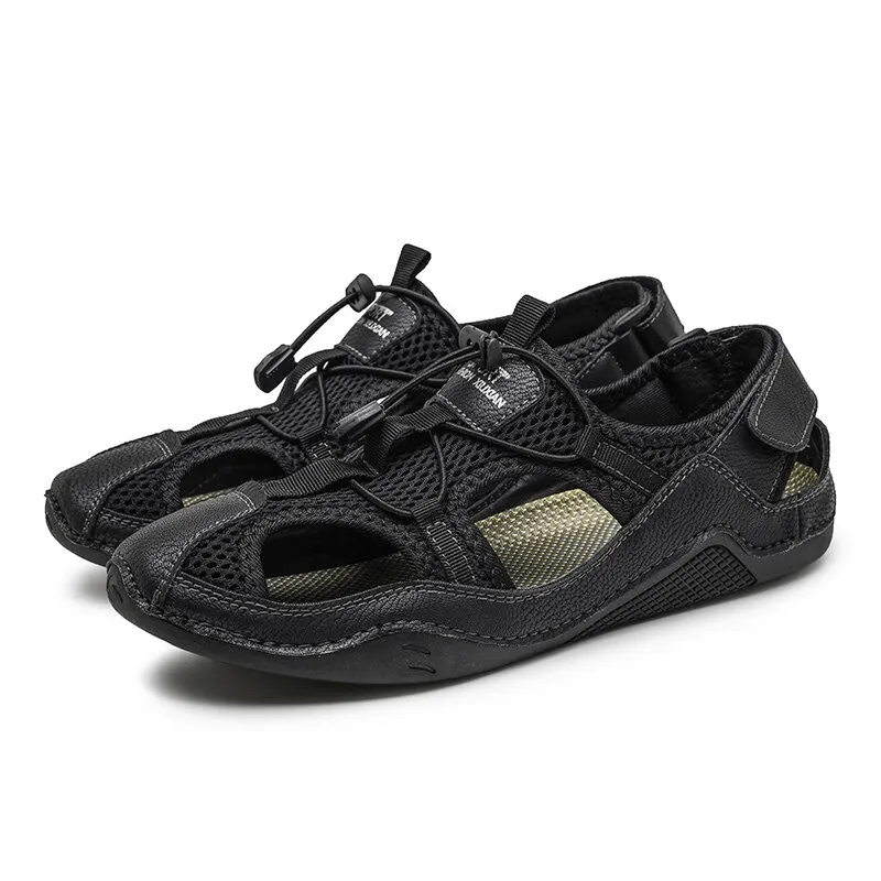 Fashion Outdoor Non-slip Leather Sandals for Men / Male Breathable Casual Shoes