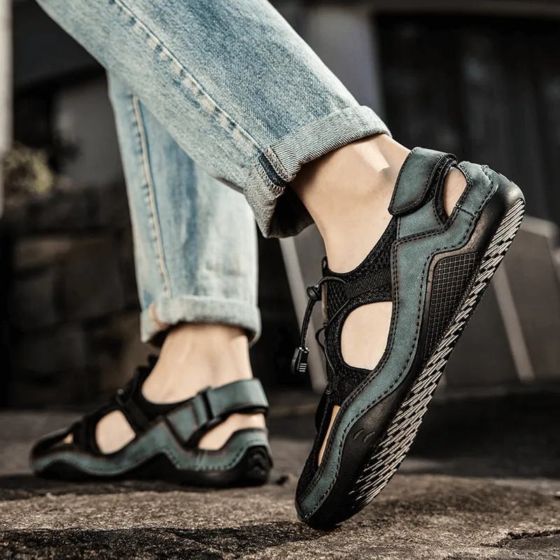 Fashion Outdoor Non-slip Leather Sandals for Men / Male Breathable Casual Shoes