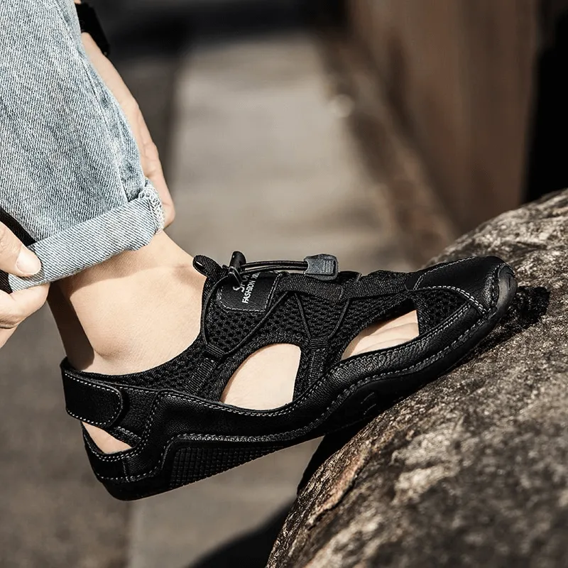 Fashion Outdoor Non-slip Leather Sandals for Men / Male Breathable Casual Shoes
