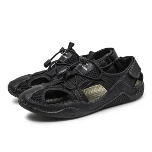 Fashion Outdoor Non-slip Leather Sandals for Men / Male Breathable Casual Shoes