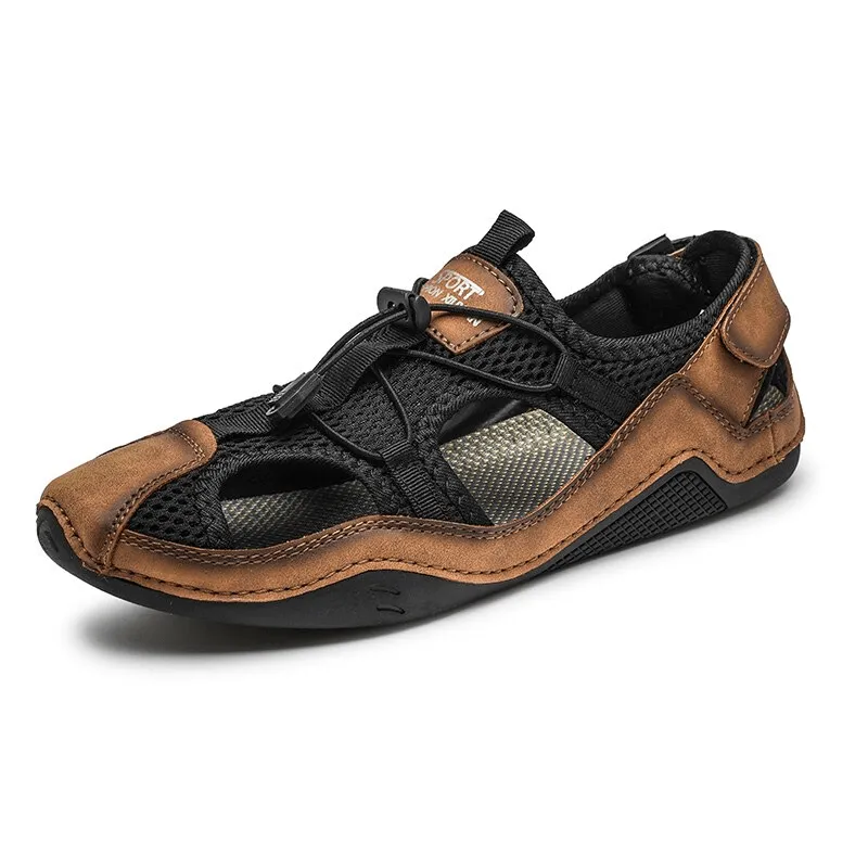 Fashion Outdoor Non-slip Leather Sandals for Men / Male Breathable Casual Shoes