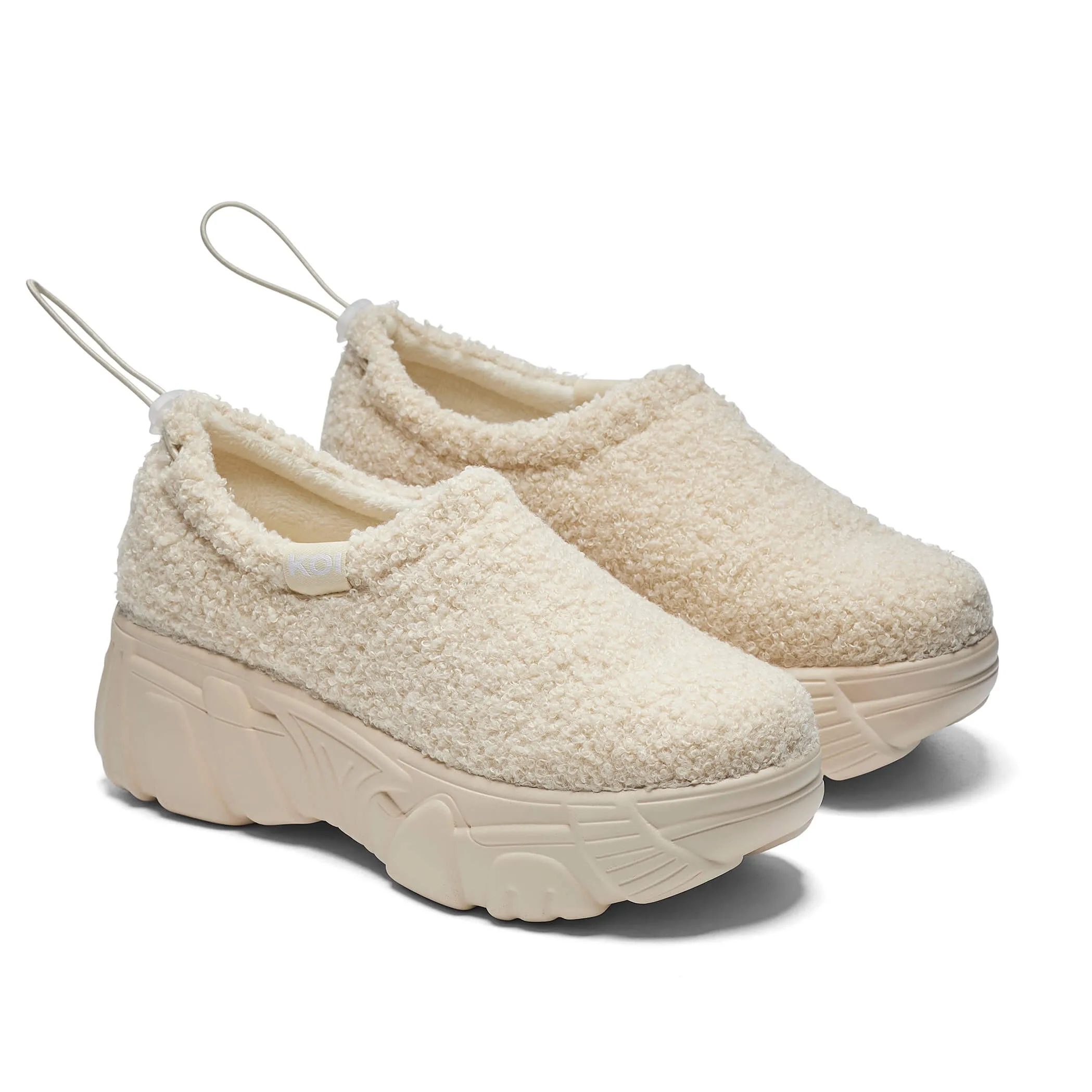 Flamma Microfibre Chunky Shoes - Cream