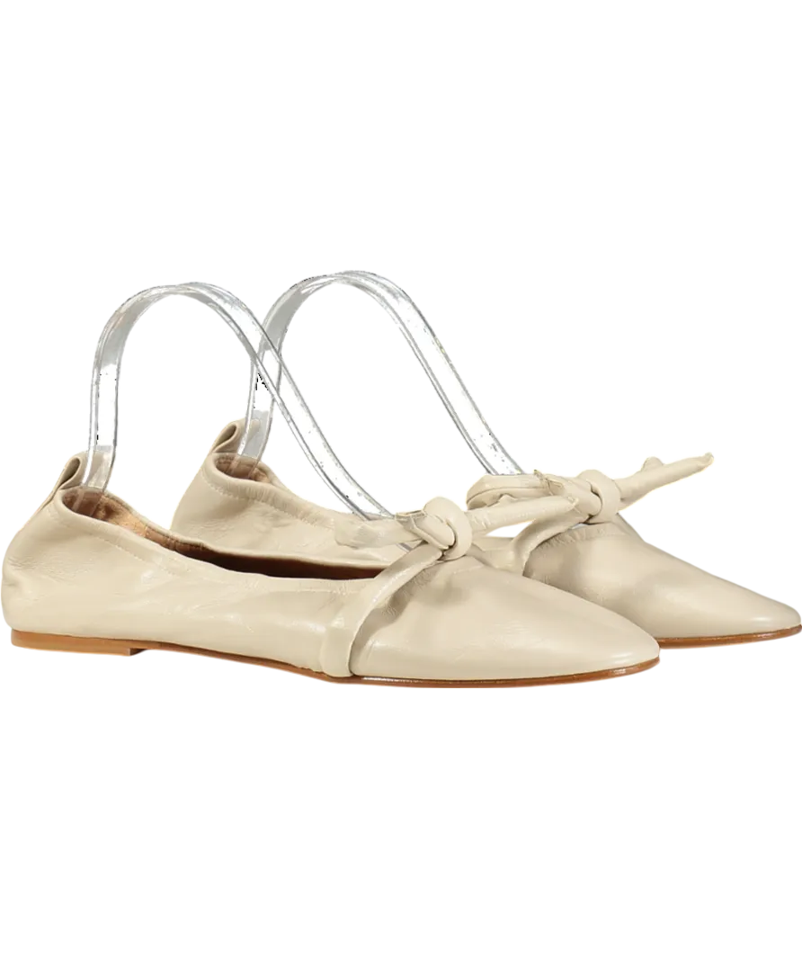 Flattered Beige Polly Flat Leather Pumps UK 7 EU 40 