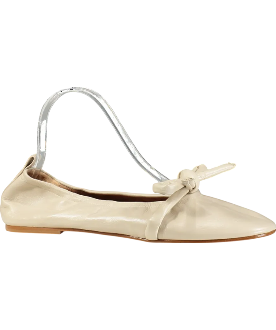 Flattered Beige Polly Flat Leather Pumps UK 7 EU 40 