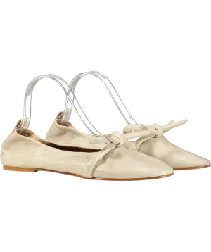 Flattered Beige Polly Flat Leather Pumps UK 7 EU 40 