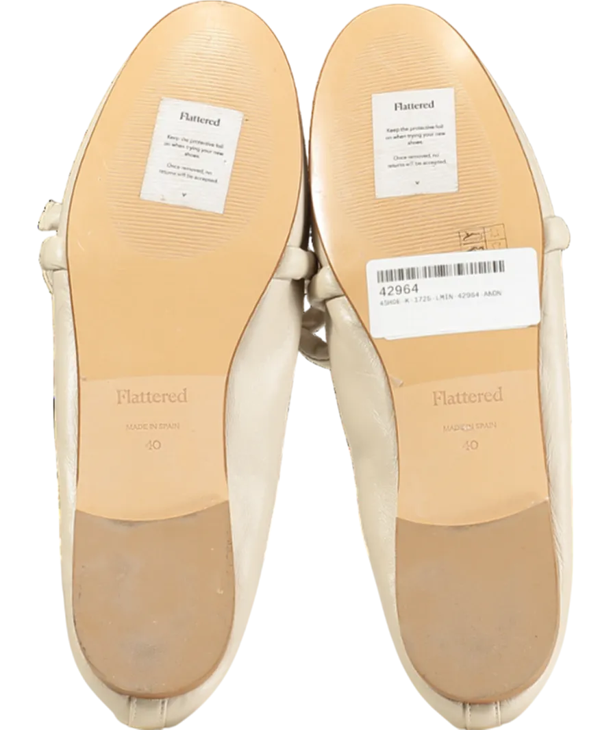 Flattered Beige Polly Flat Leather Pumps UK 7 EU 40 
