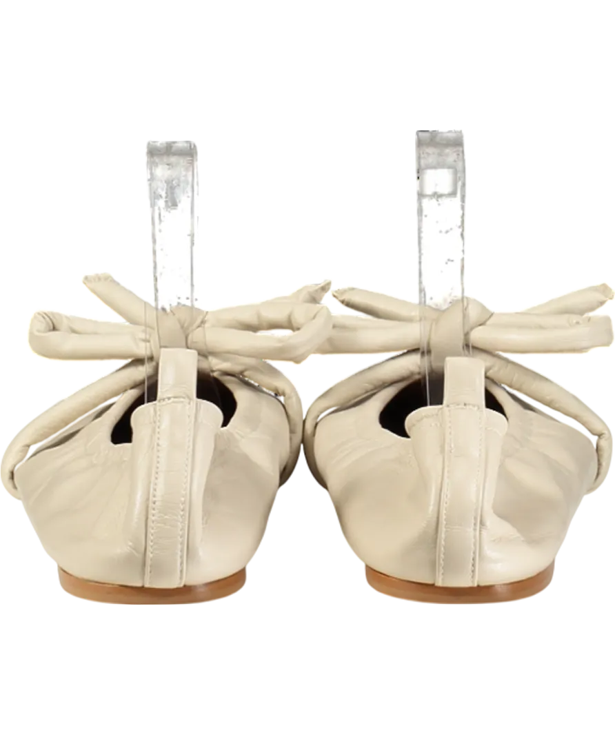 Flattered Beige Polly Flat Leather Pumps UK 7 EU 40 