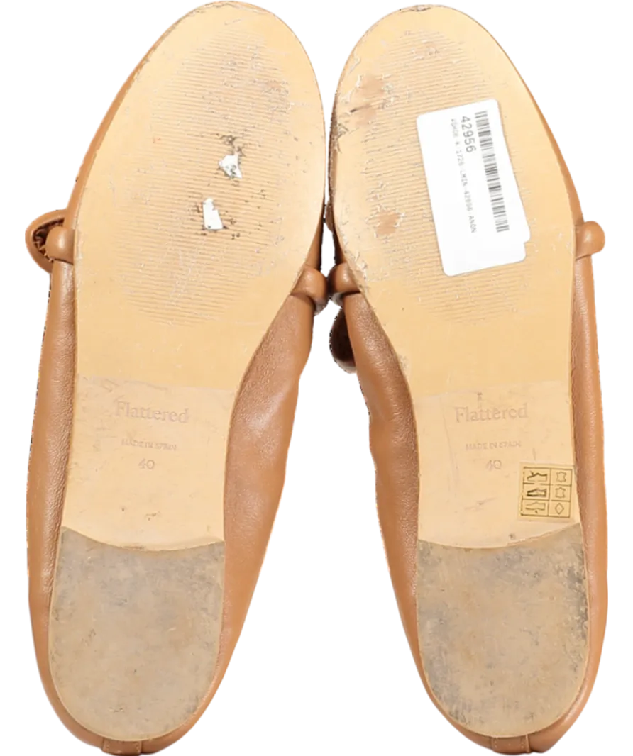 Flattered Brown Polly Flat Leather Pumps UK 7 EU 40 