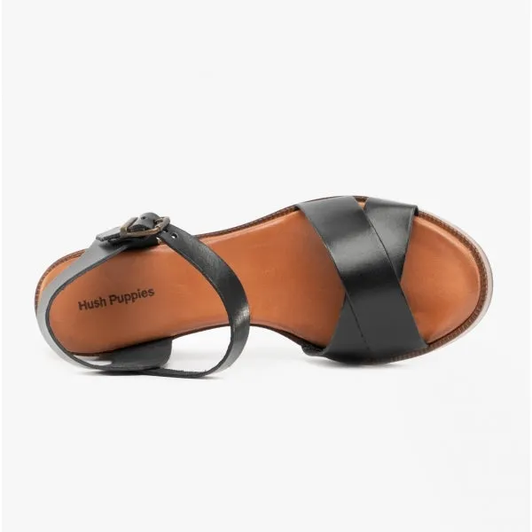 GEORGIA Ladies Leather Heeled Sandals Black