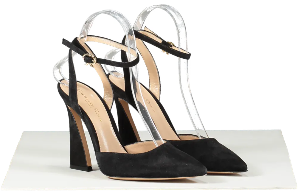 Gianvito Rossi Aura Suede Ankle-strap Pumps In Black UK 3 EU 36 