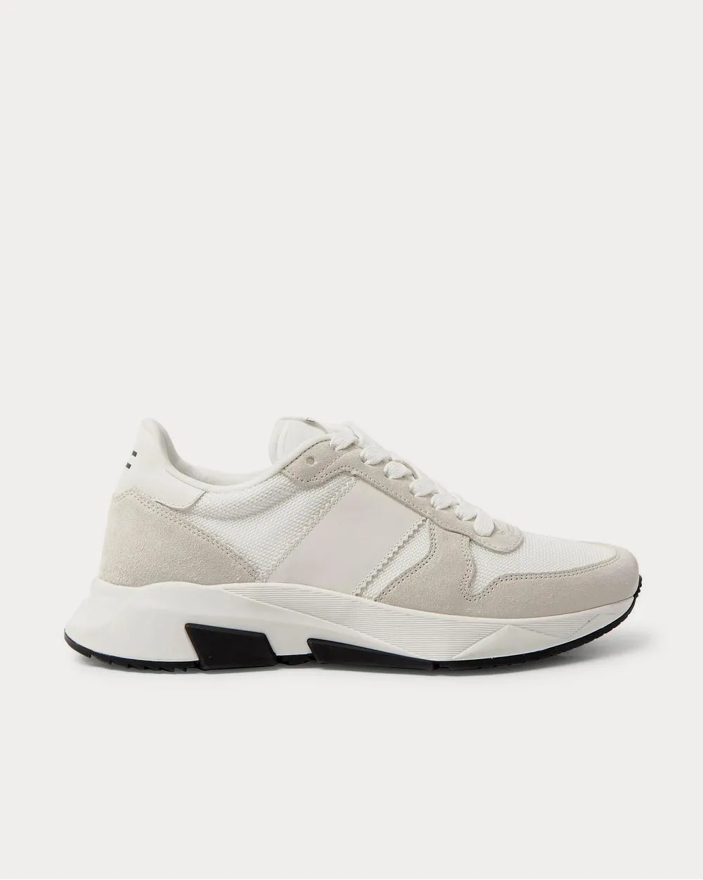 Jagga Leather-Trimmed Suede and Mesh  White low top sneakers