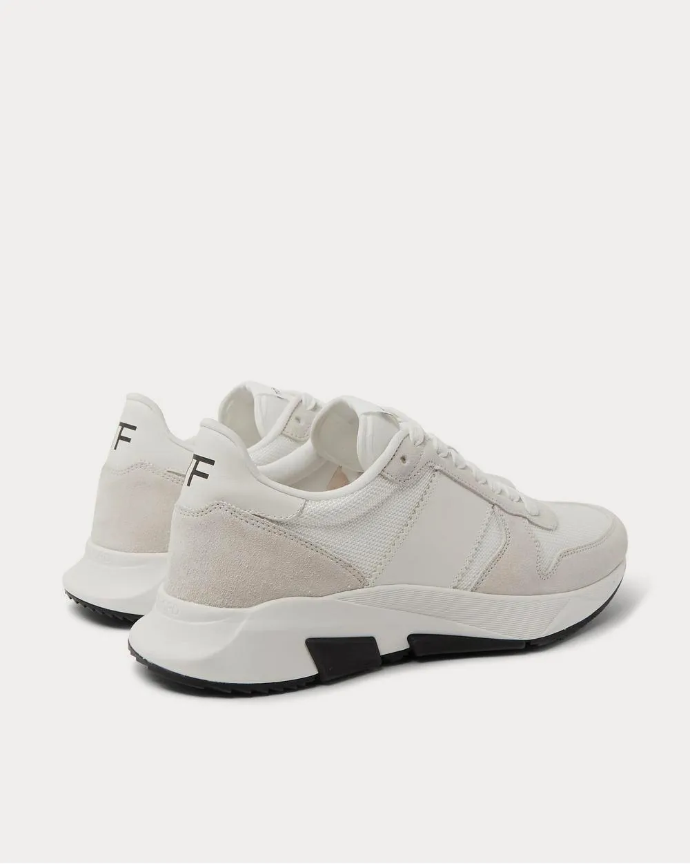 Jagga Leather-Trimmed Suede and Mesh  White low top sneakers