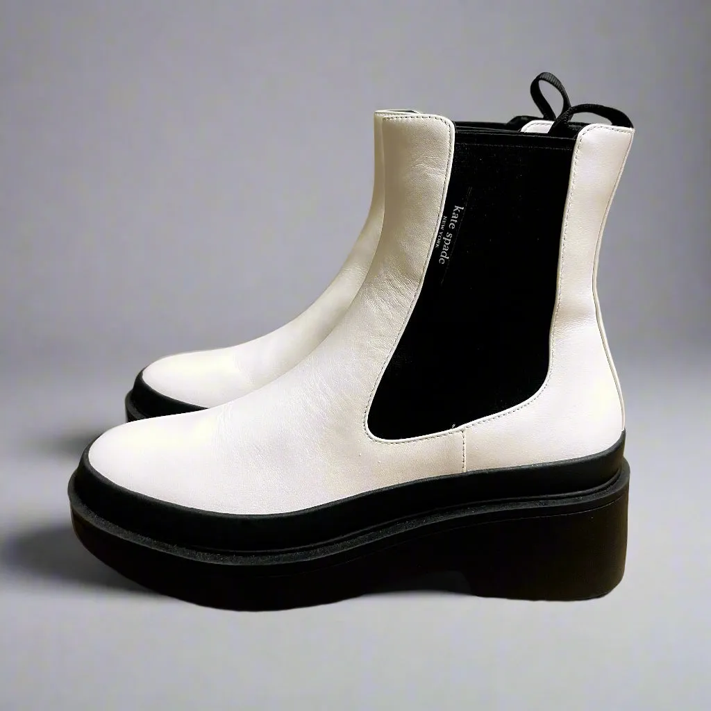Kate Spade white Winnie boots, size 6.5