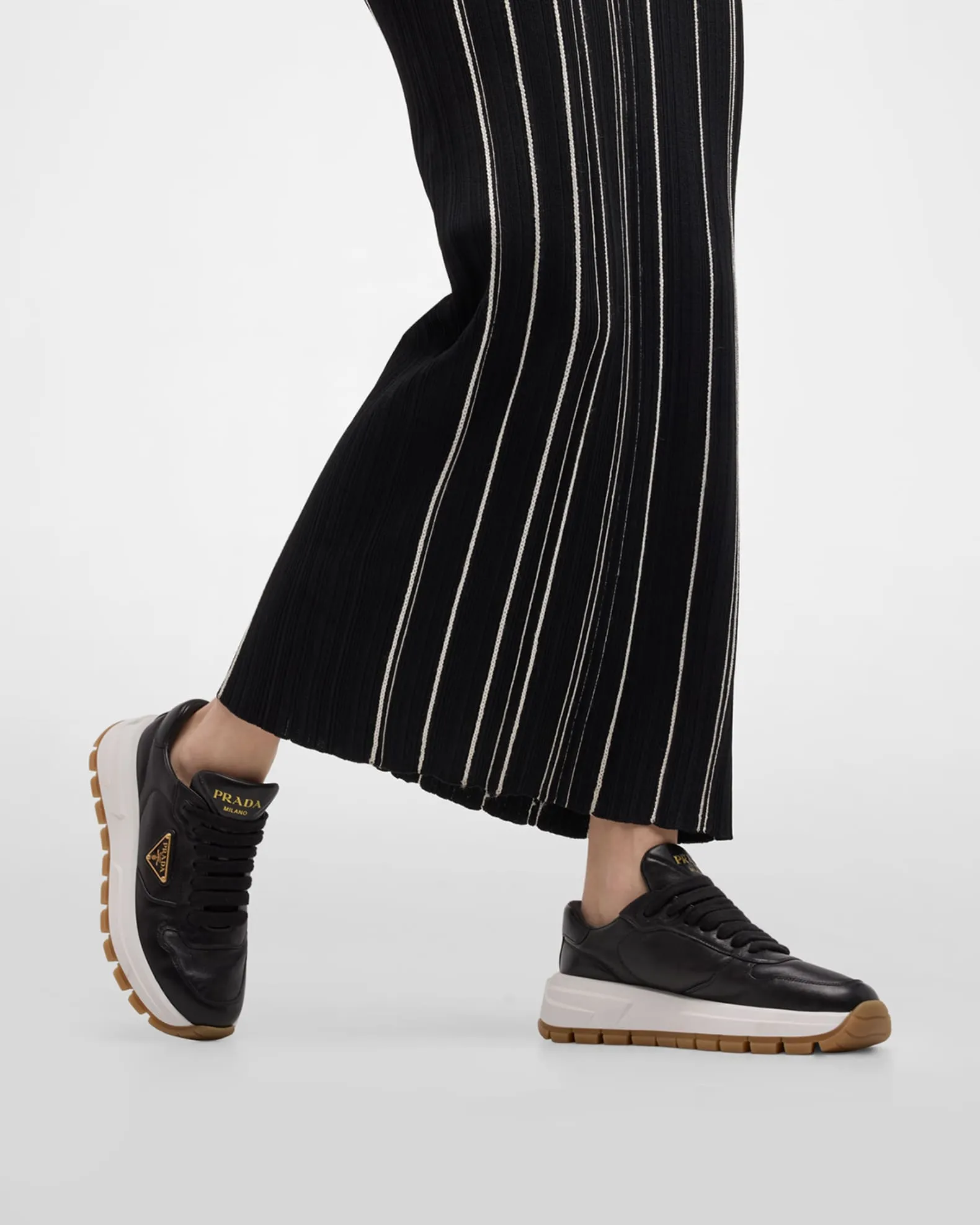 Leather Logo Runner Sneakers