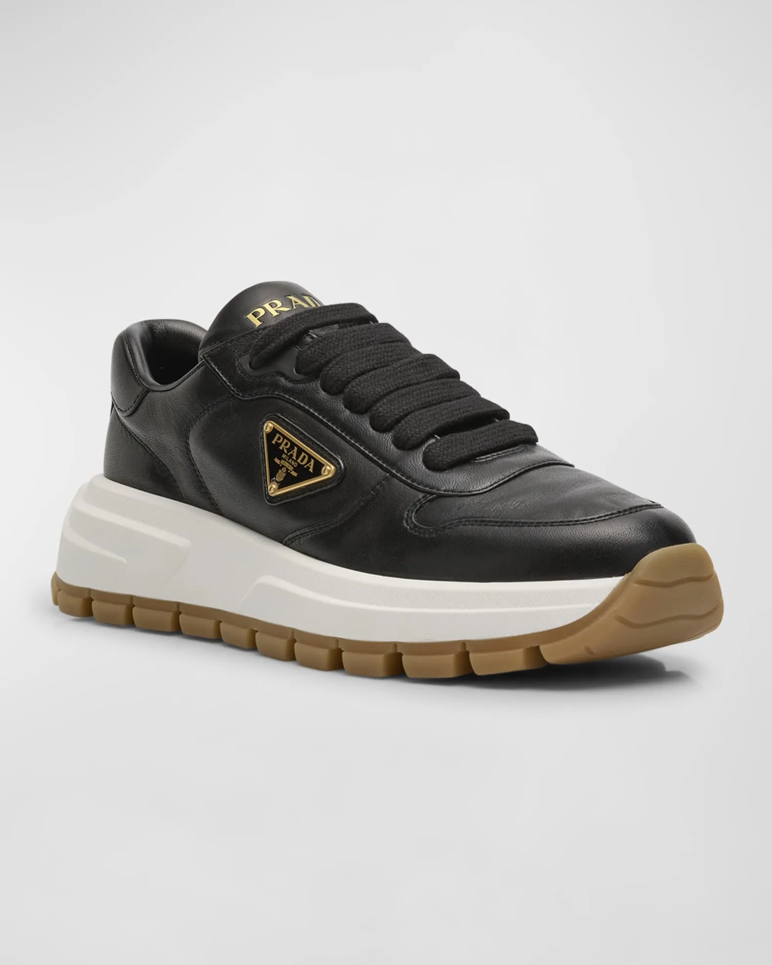 Leather Logo Runner Sneakers