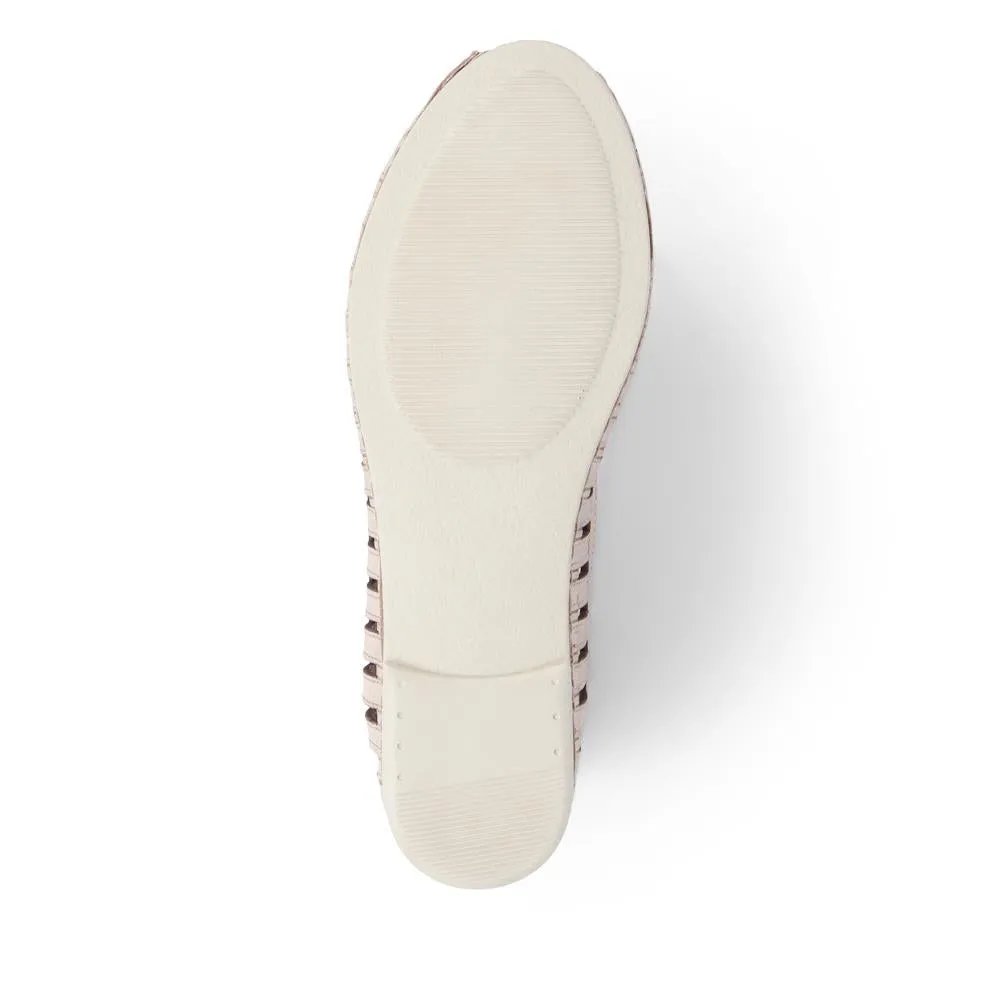 Leather Open-Toe Ballet Flats - KARY39019 / 325 502