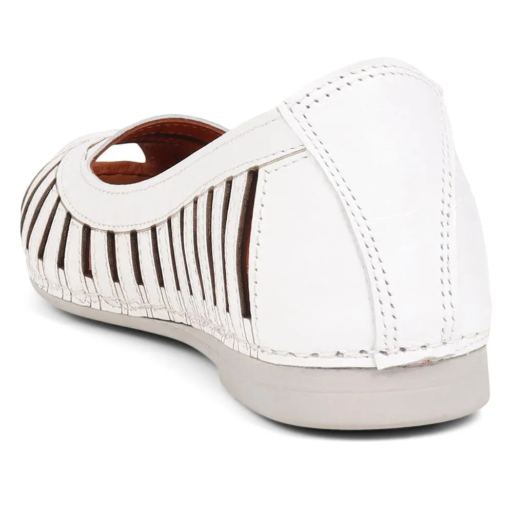 Leather Open-Toe Ballet Flats - KARY39019 / 325 502