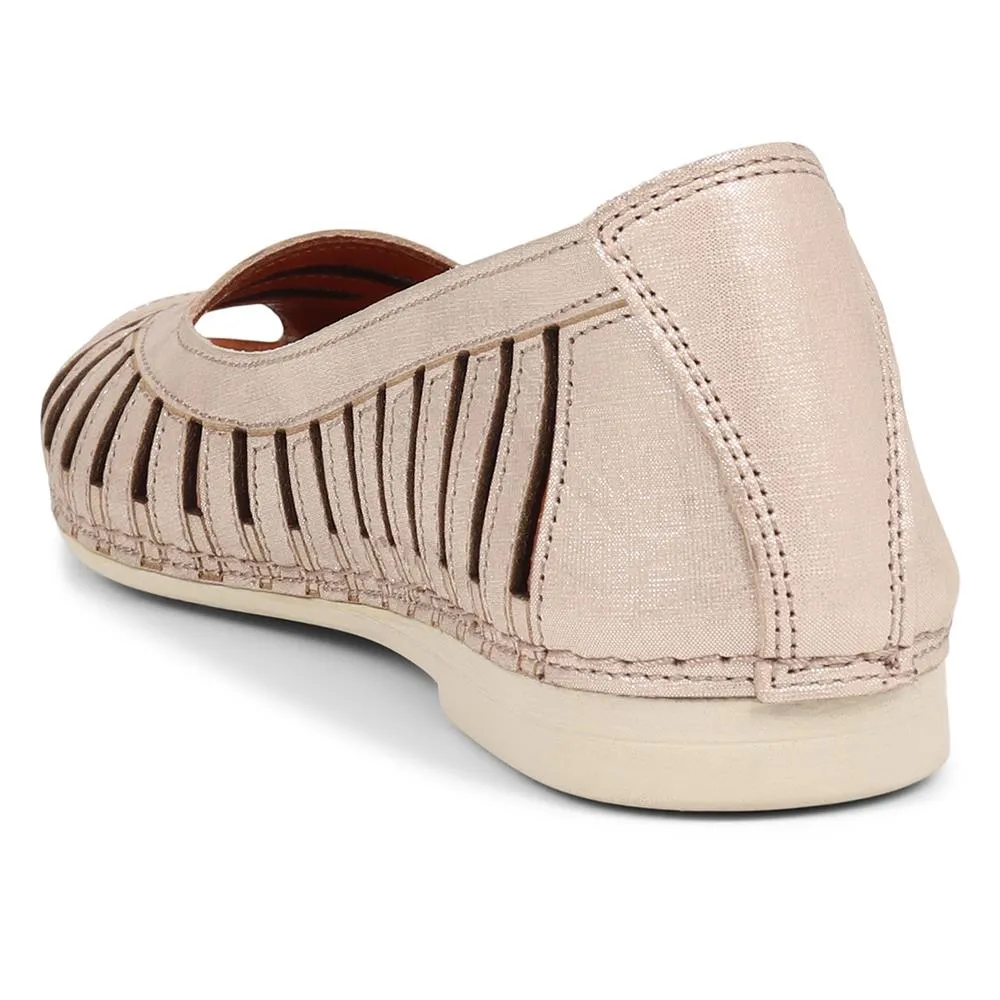 Leather Open-Toe Ballet Flats - KARY39019 / 325 502