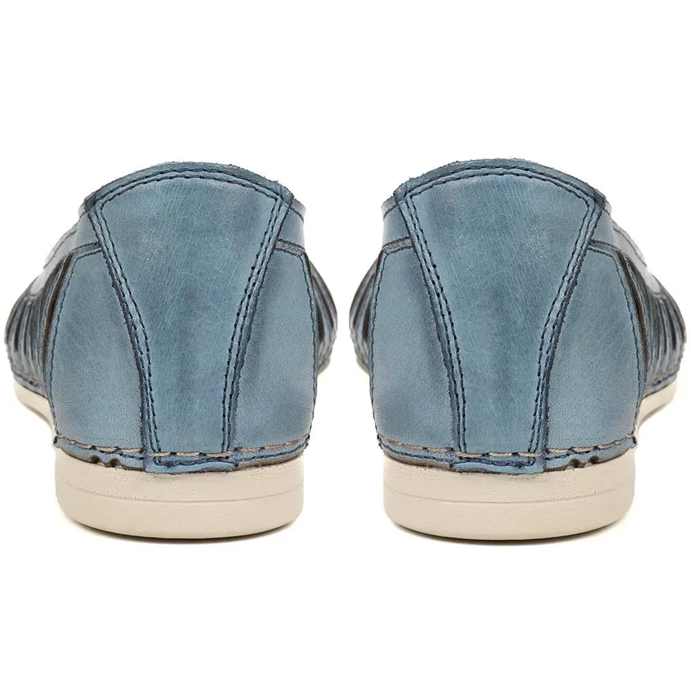 Leather Open-Toe Ballet Flats - KARY39019 / 325 502