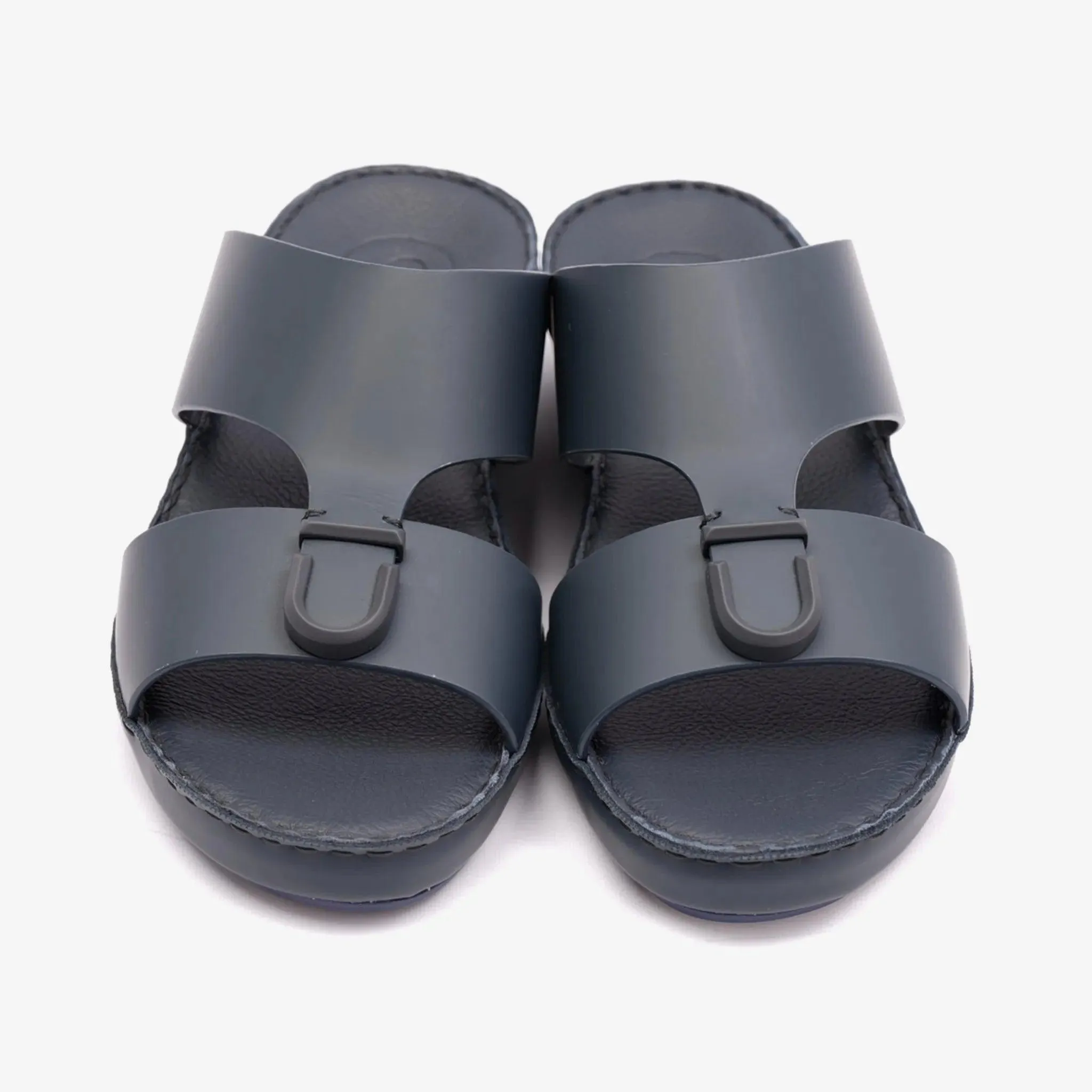 MATTE BERNINI CLASSIC ARABIC LEATHER SANDALS NAVY
