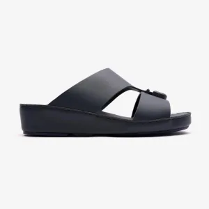 MATTE BERNINI CLASSIC ARABIC LEATHER SANDALS NAVY