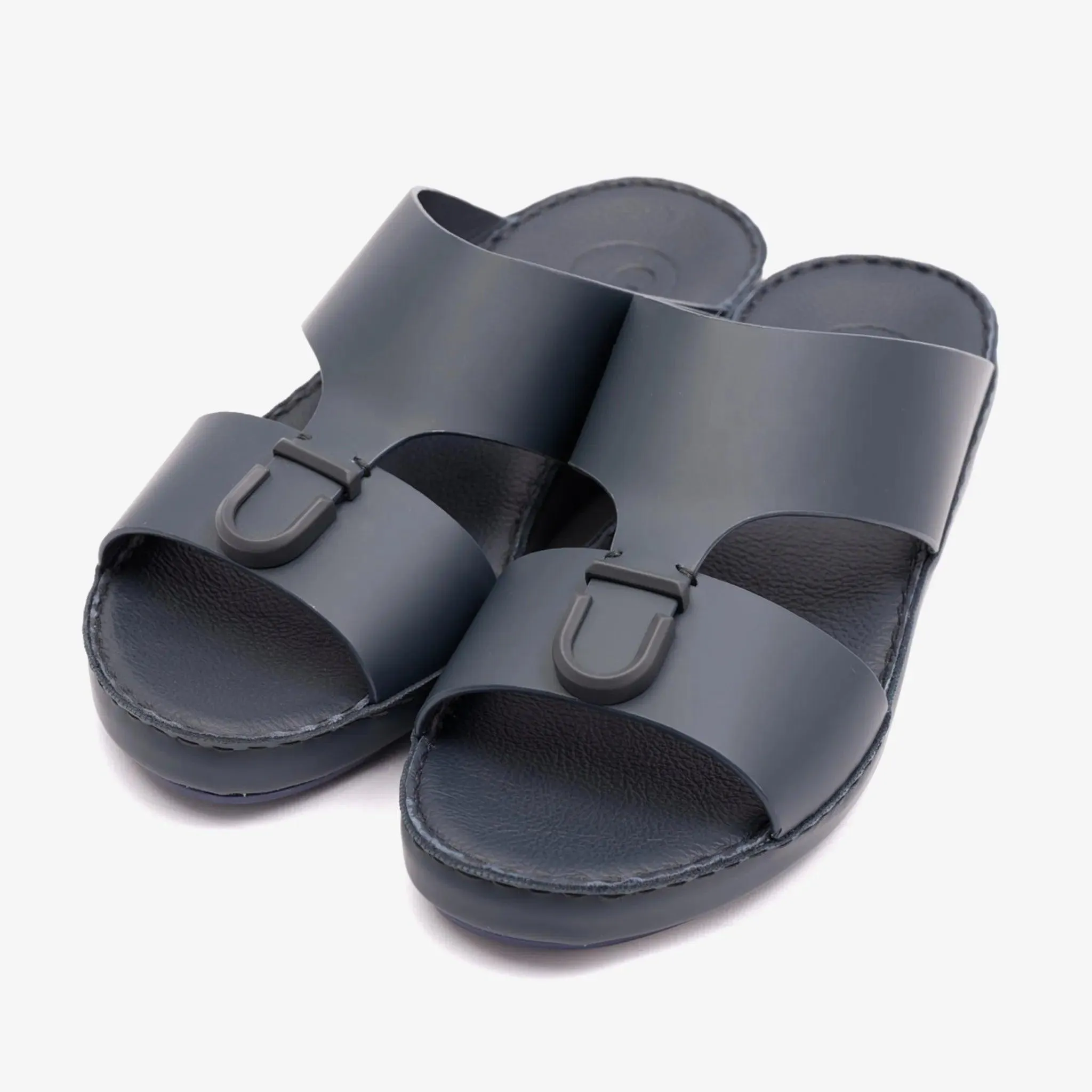 MATTE BERNINI CLASSIC ARABIC LEATHER SANDALS NAVY