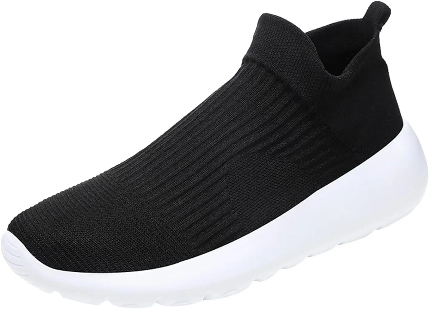 Men's High Top Sock Shoes Summer Mesh Breathable Sneakers Comfortable Solid Slip On Sneakers Labor Work Shoes