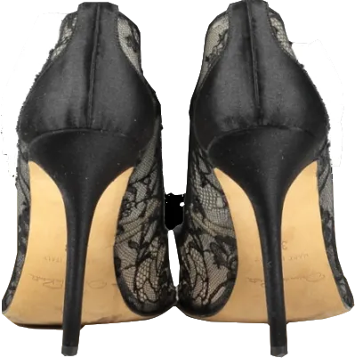 Oscar de la Renta Black Bridget Lace-mesh Pumps UK 5 EU 38 